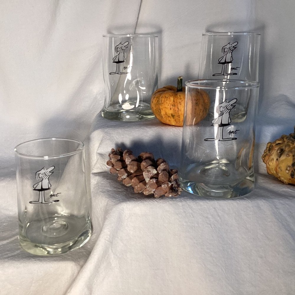 BC Comic by Johnny Hart Glasses 1970's Vintage  - Low Ball Glasses